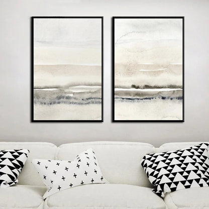 Beige and Grey Abstract Wall Art