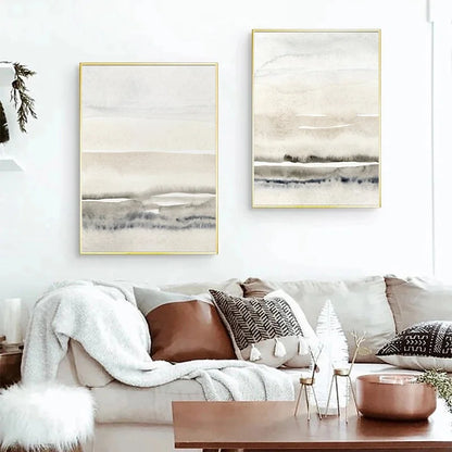 Beige and Grey Abstract Wall Art