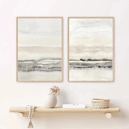 Beige and Grey Abstract Wall Art