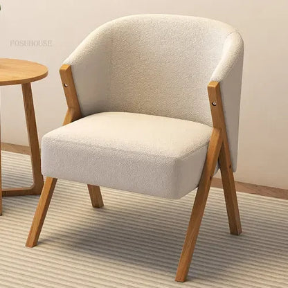 Nordic Solid Wood Velvet Armchair