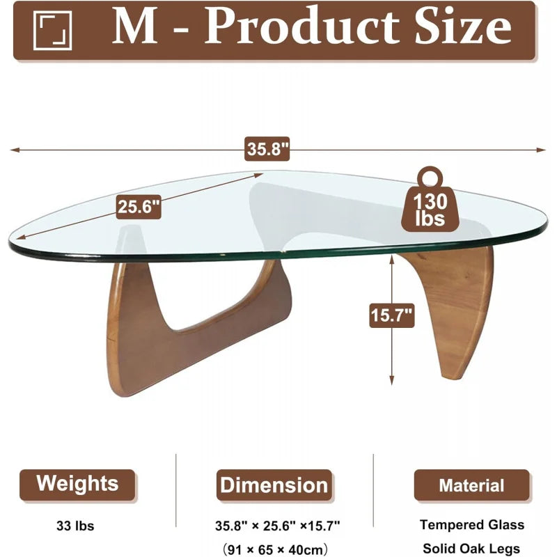 Modern Walnut Triangle Coffee Table