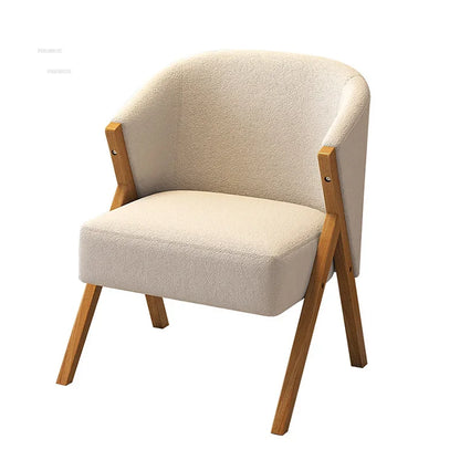 Nordic Solid Wood Velvet Armchair