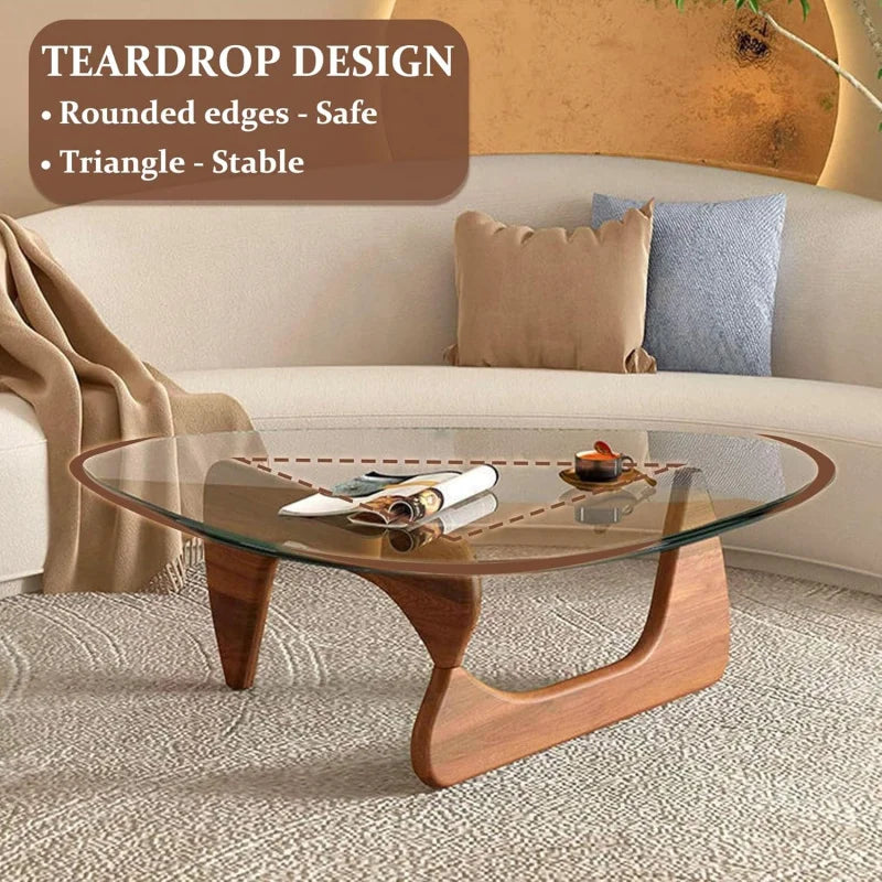 Modern Walnut Triangle Coffee Table