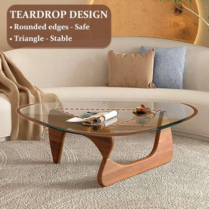 Modern Walnut Triangle Coffee Table