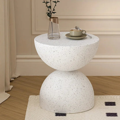 Nordic Hourglass Cream Side Table