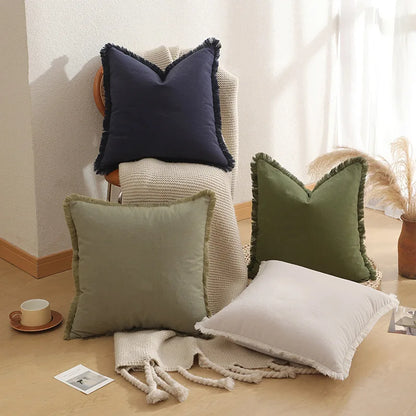 Modern Cushion Cover with Tassels