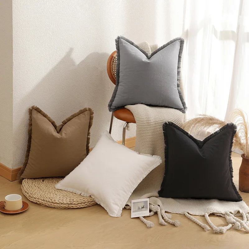 Modern Cushion Cover with Tassels