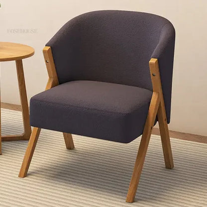 Nordic Solid Wood Velvet Armchair